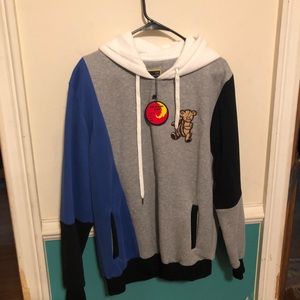 Gray sweater with little evil bear